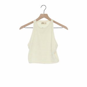Hollister Cream Sleeveless Tank Crop Top S